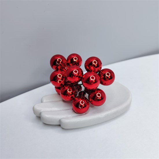 Шарики стеклянные 1,5 см красные глянцевые, 12 шт 2R-uOO7TjeUkn-X2cNNuD0