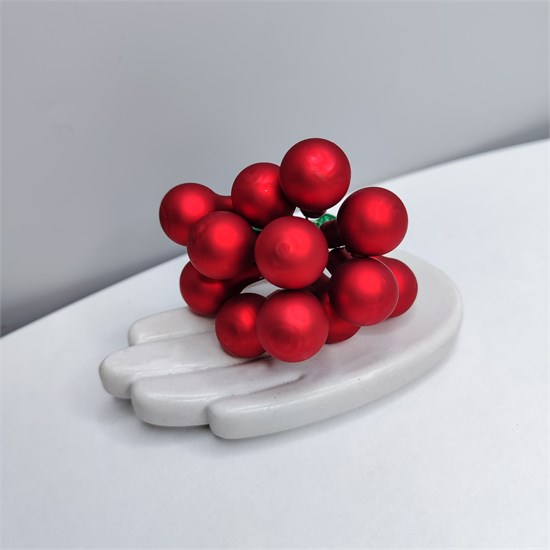 Шарики стеклянные 1,5 см красные матовые, 12 шт. HRRadLaMgpPrlJjSCB5ZZ1